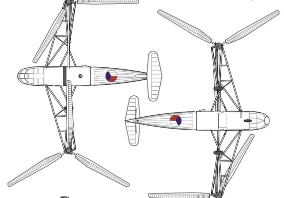 Вертолет Avia VR-3 [Focke Achgelis FA-223 Drache] - чертежи, габариты, рисунки